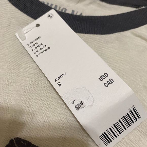 Urban Outfitters Guns N’ Roses Logo Long Sleeve Raglan Tee - New Szie S - Picture 7 of 7